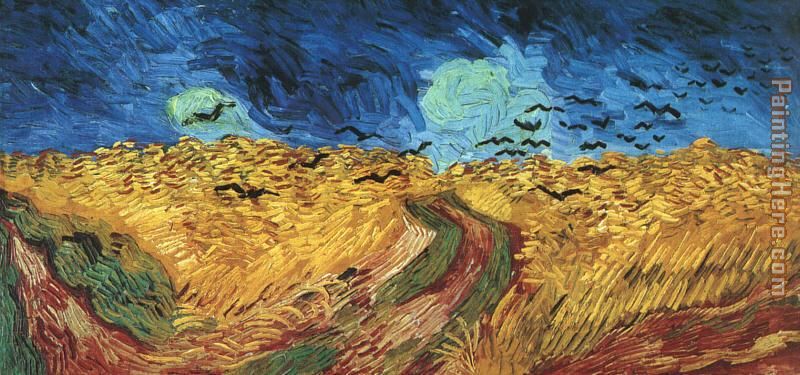 Wheatfield with Crows painting - Vincent van Gogh Wheatfield with Crows art painting